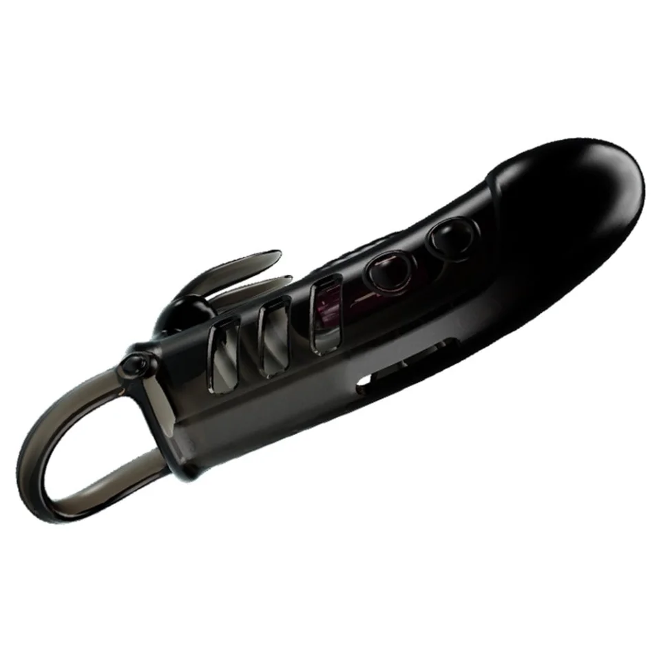 #7517 - 2,5 cm Dolgu Uzatmalı Titreşimli Zenci Penis Kılıfı Vibratör
