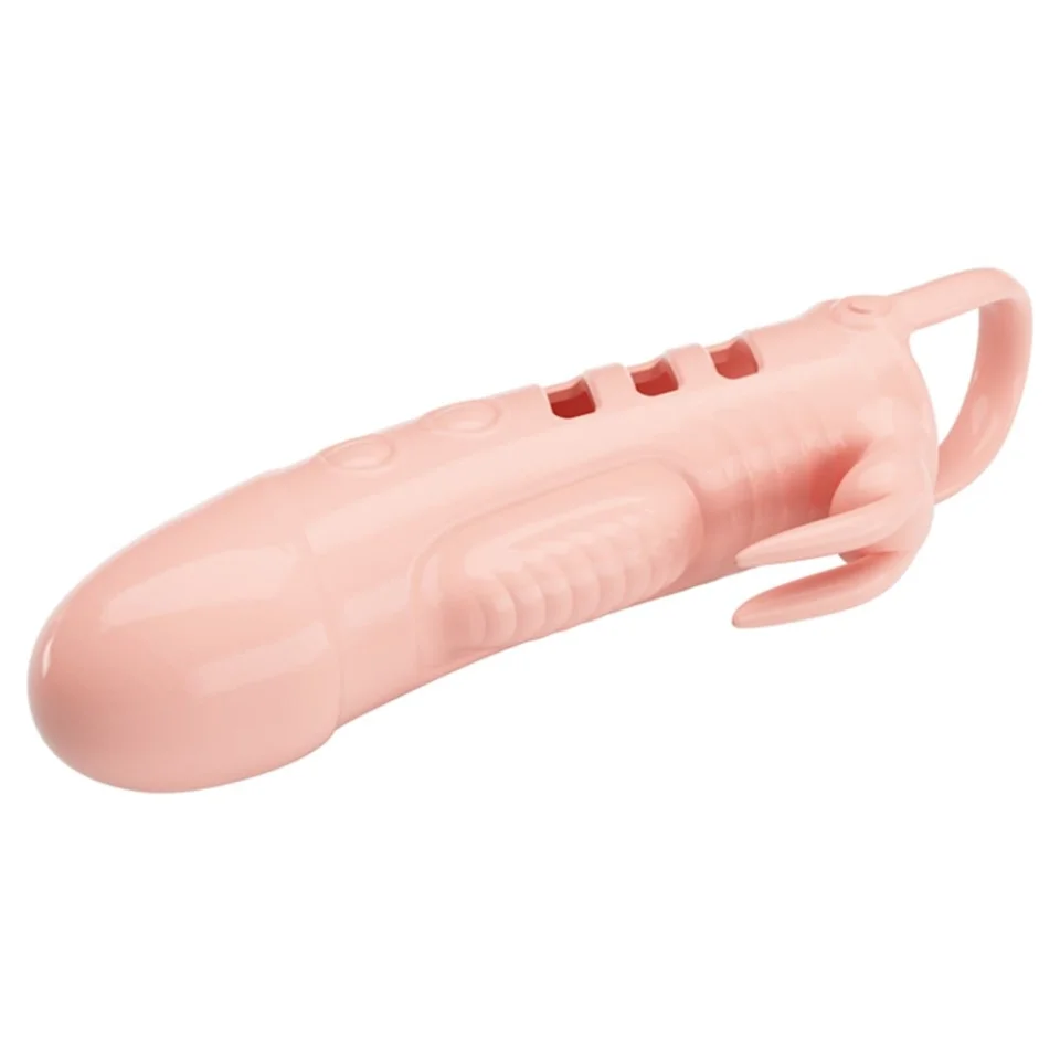 #7522 - 2,5 cm Dolgu Uzatmalı Titreşimli Penis Kılıfı Prezervatif Vibratör
