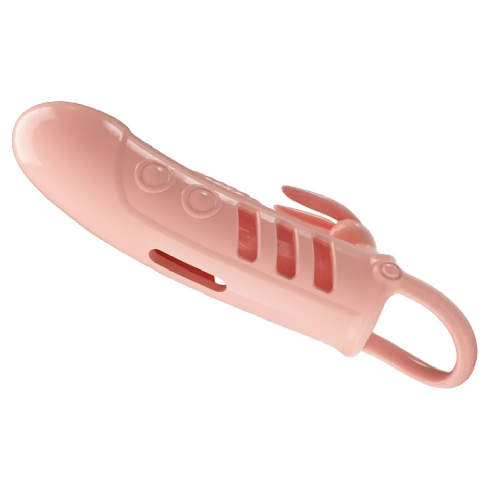 #7526 - 2,5 cm Dolgu Uzatmalı Titreşimli Penis Kılıfı Prezervatif Vibratör