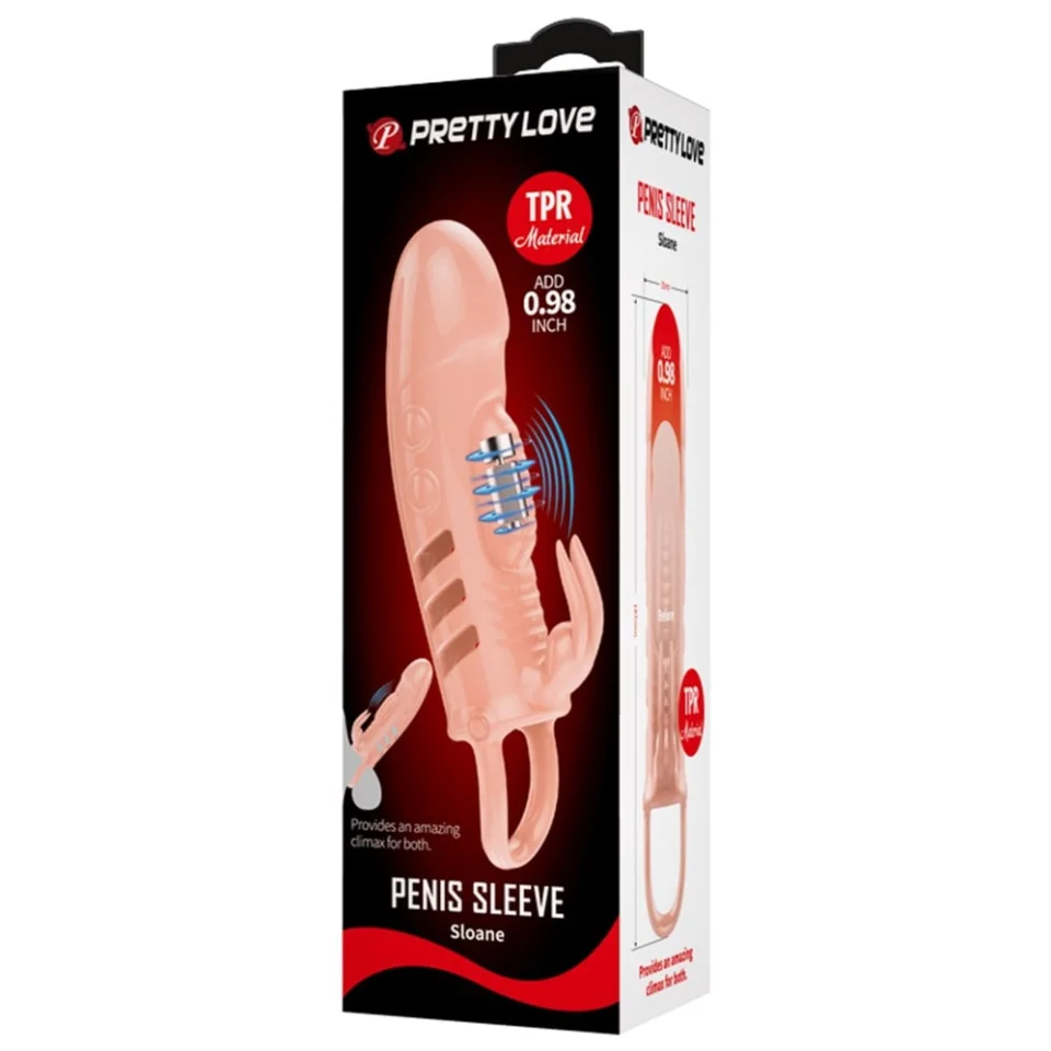 #7528 - 2,5 cm Dolgu Uzatmalı Titreşimli Penis Kılıfı Prezervatif Vibratör