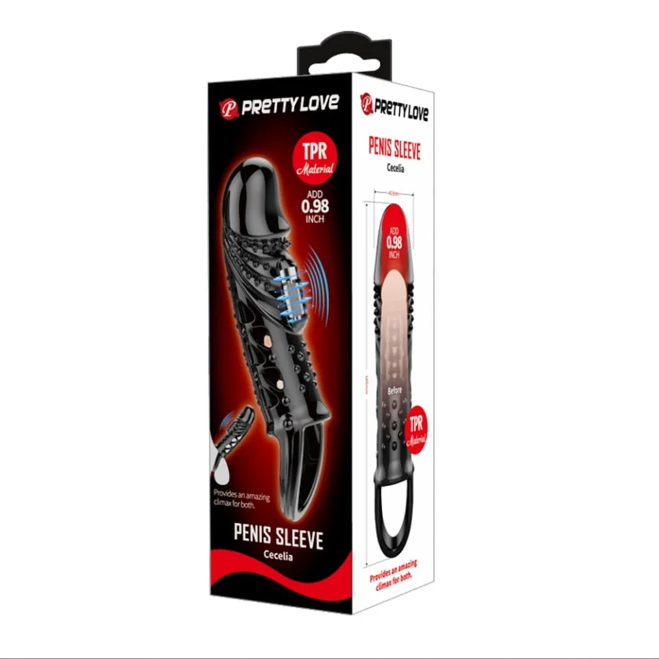 #7530 - 2,5 cm Dolgu Uzatmalı Titreşimli Penis Kılıfı Prezervatif Vibratör