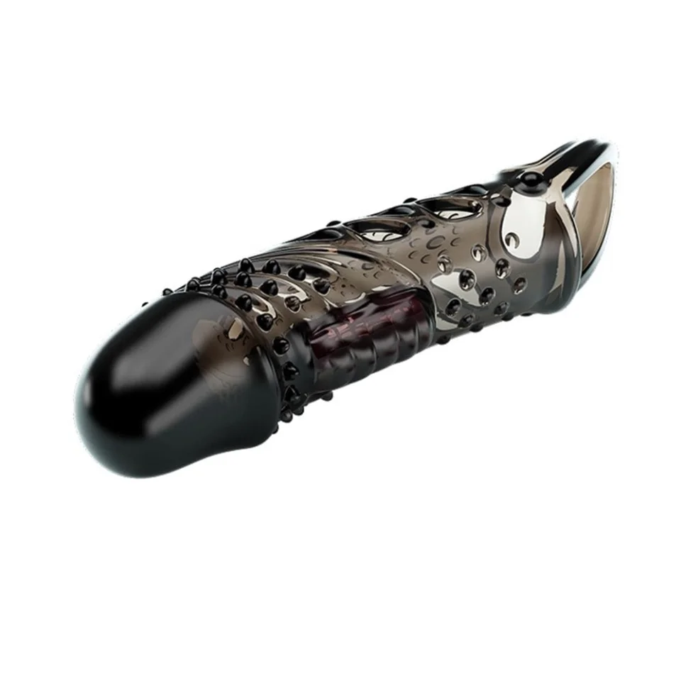 #7536 - 2,5 cm Dolgu Uzatmalı Titreşimli Penis Kılıfı Prezervatif Vibratör