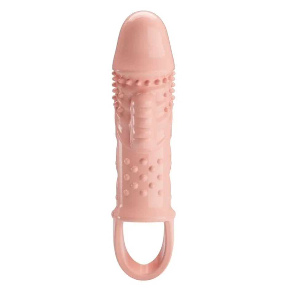 #7539 - 2,5 cm Dolgu Uzatmalı Titreşimli Penis Kılıfı Prezervatif Vibratör