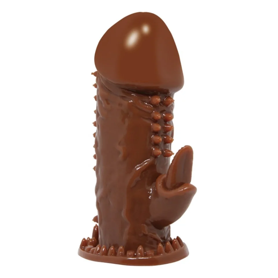 #7581 - Klitoral Uyarıcılı Tırtıklı Penis Kılıfı