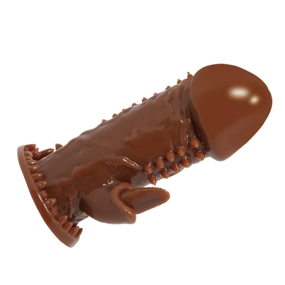 #7584 - Klitoral Uyarıcılı Tırtıklı Penis Kılıfı