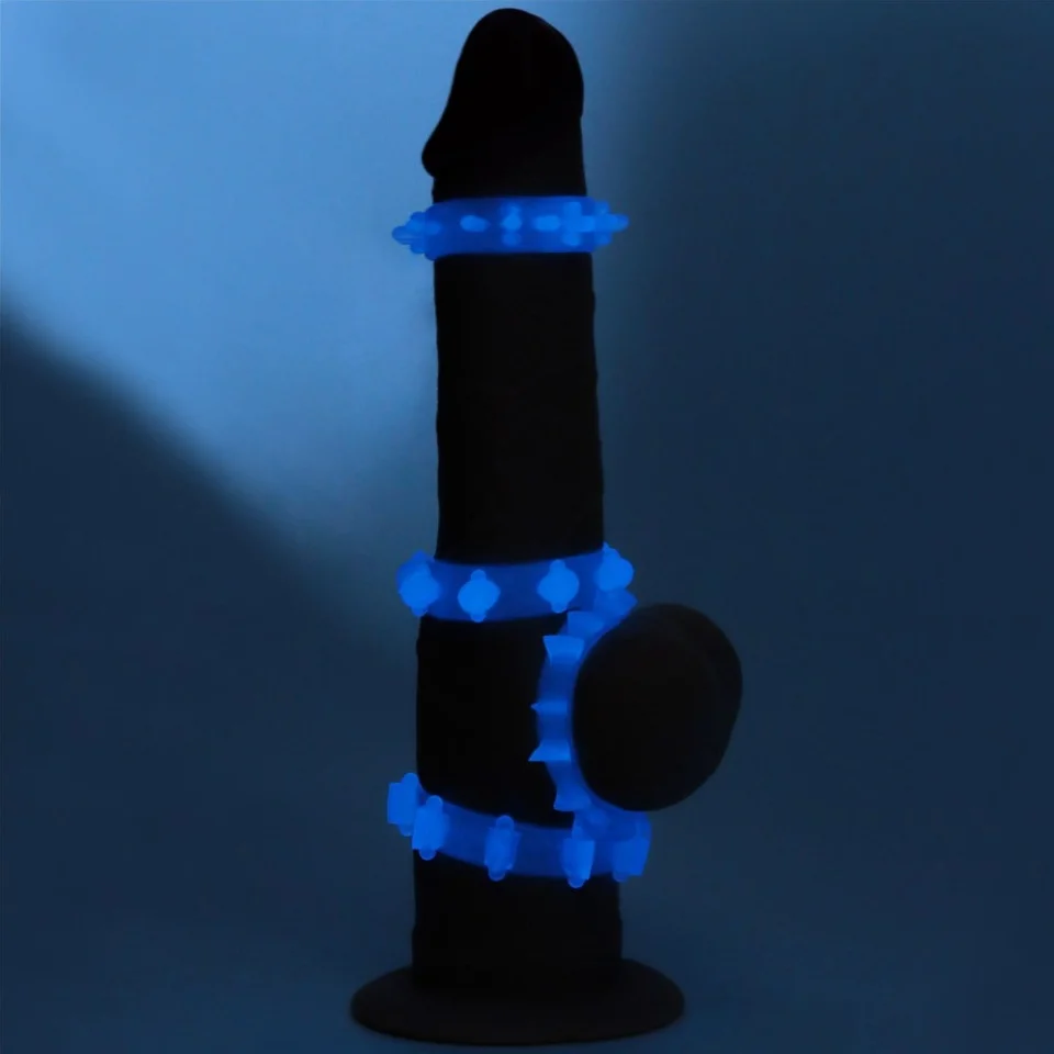 #7596 - Gece Parlayan Fosforlu 4lü Penis Halkası