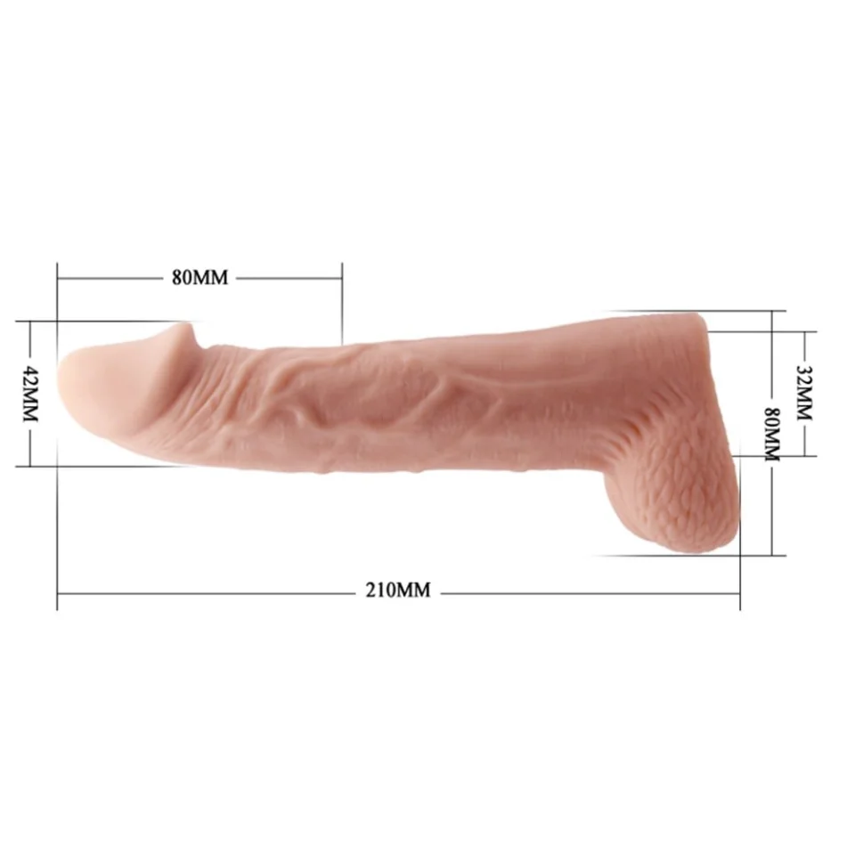 #7632 - 8 cm Dolgulu Realistik Penis Kılıfı