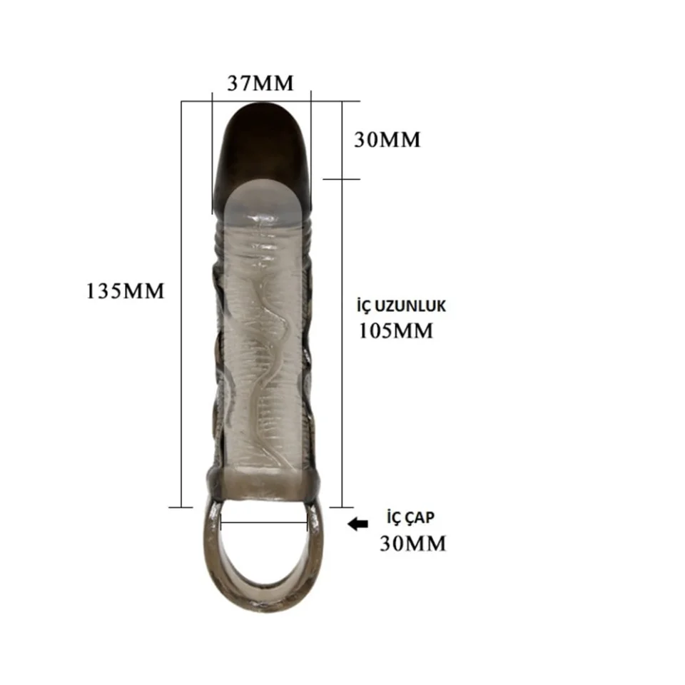 #7658 - 3 cm Dolgulu Penis Kılıfı Zenci