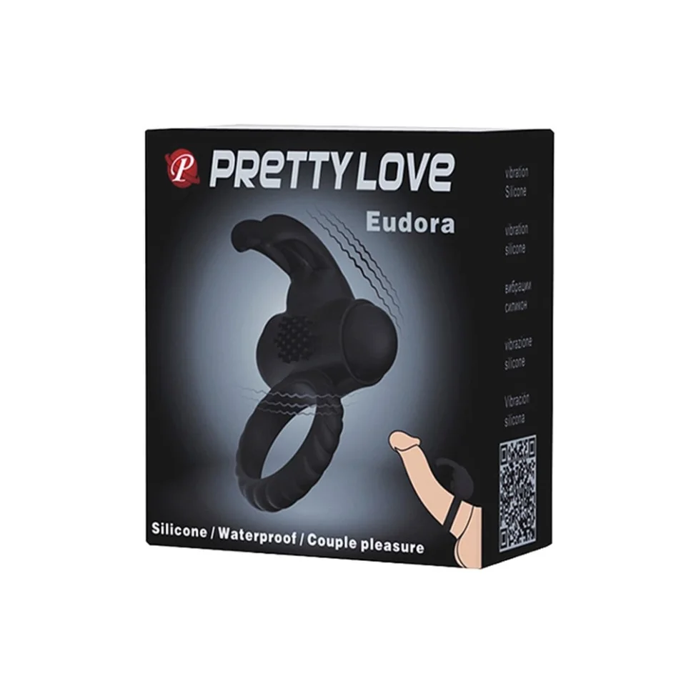 #7720 - Pretty Love Klitoral Uyarıcılı Titreşimli Tavşan Penis Halkası