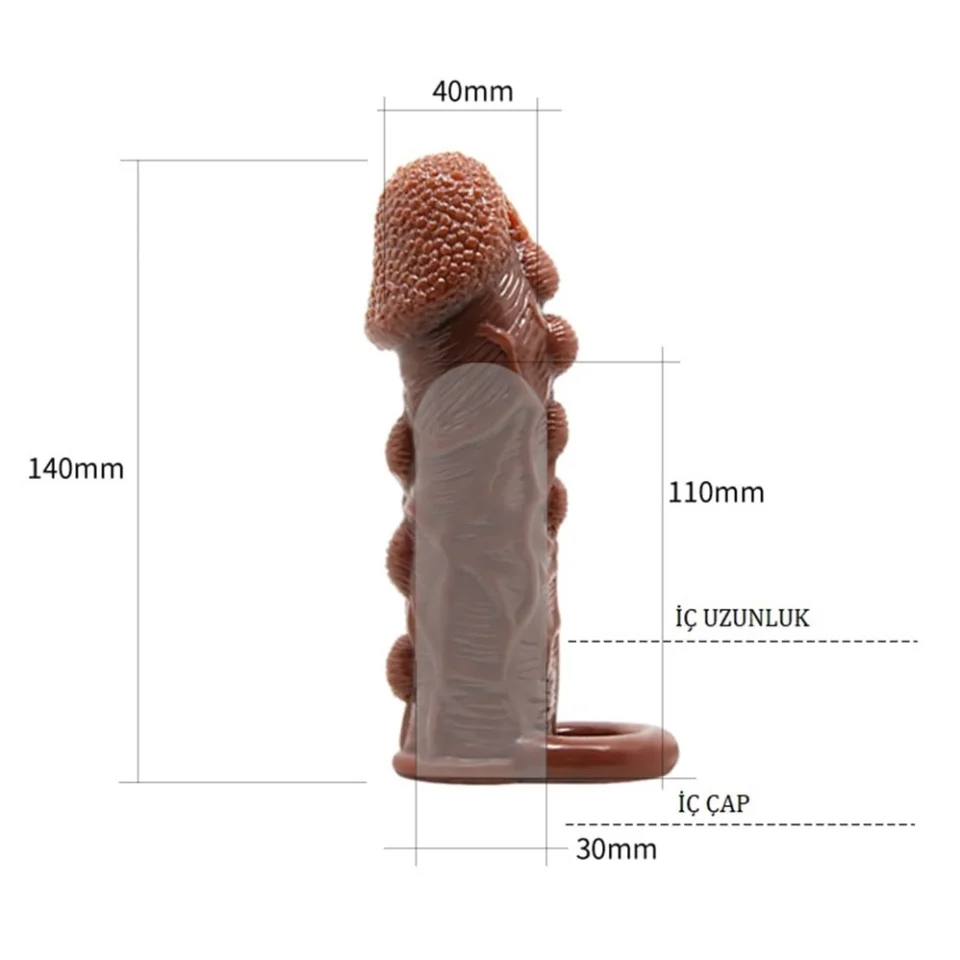 #7728 - 3 cm Uzatmalı Damarlı Penis Kılıfı