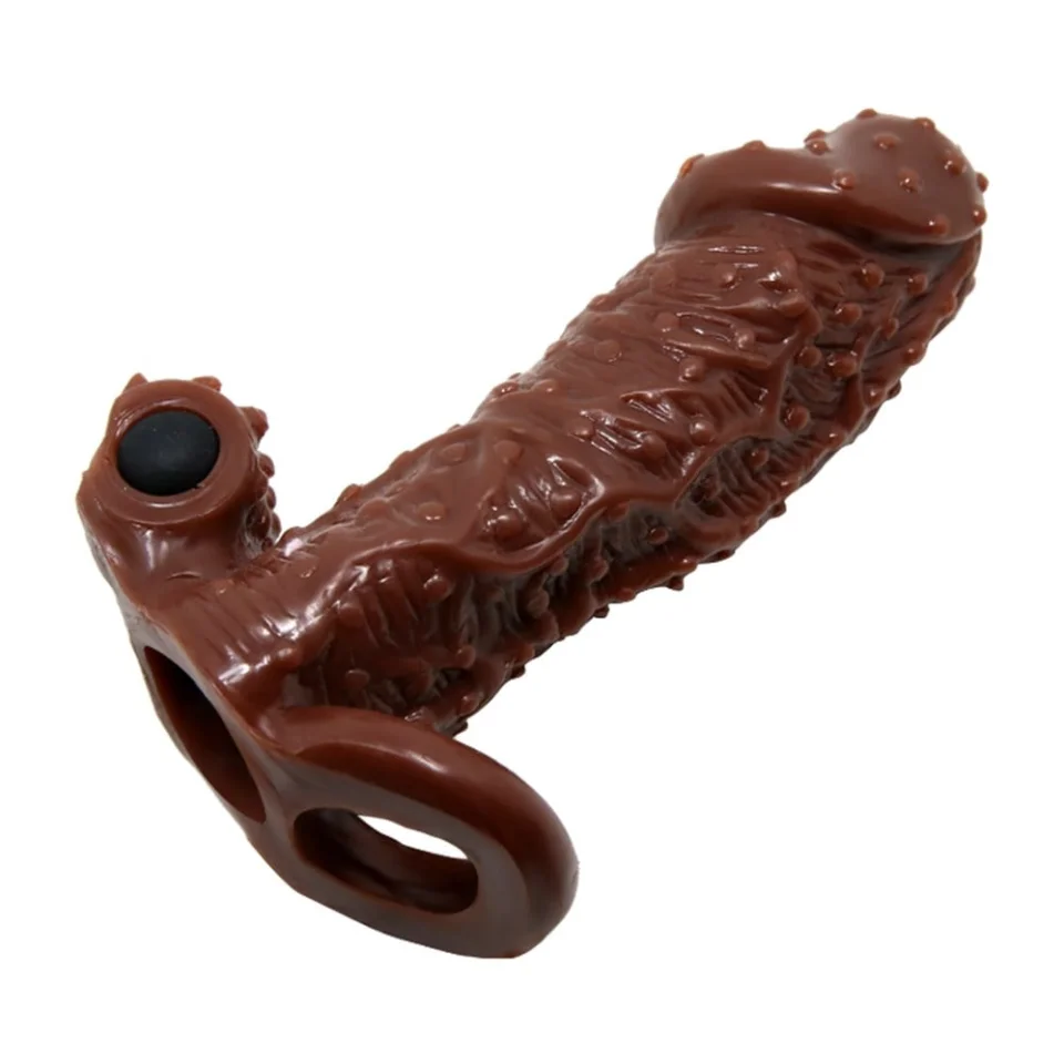 #7752 - 4 cm Uzatmalı Titreşimli Tırtıklı Penis Kılıfı