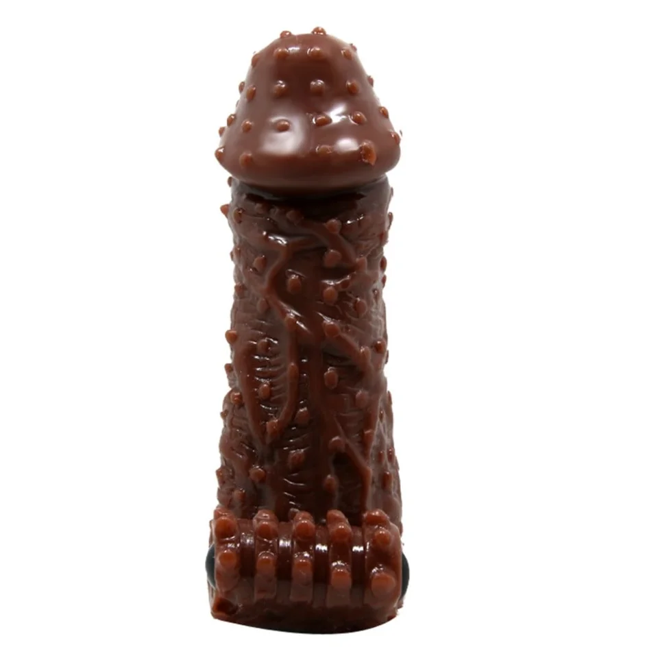 #7756 - 4 cm Uzatmalı Titreşimli Tırtıklı Penis Kılıfı