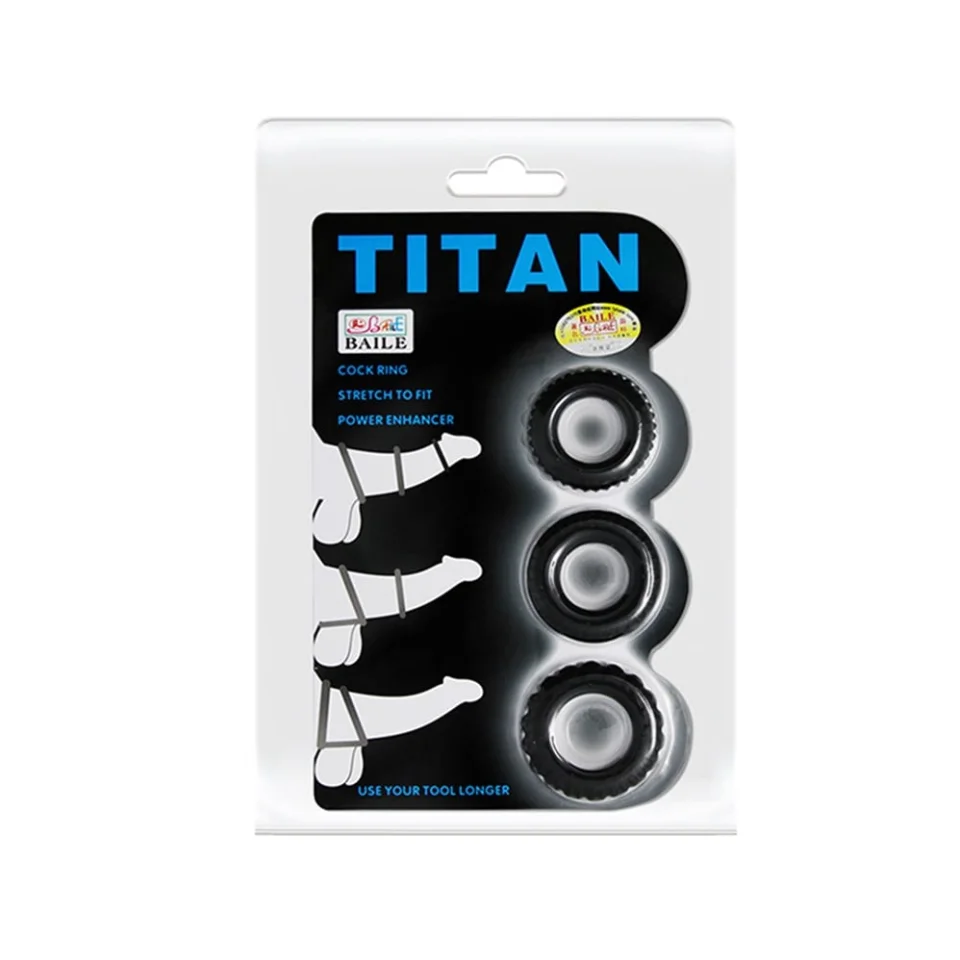 #7767 - Titan 3lü Tırtıklı Penis Halkası