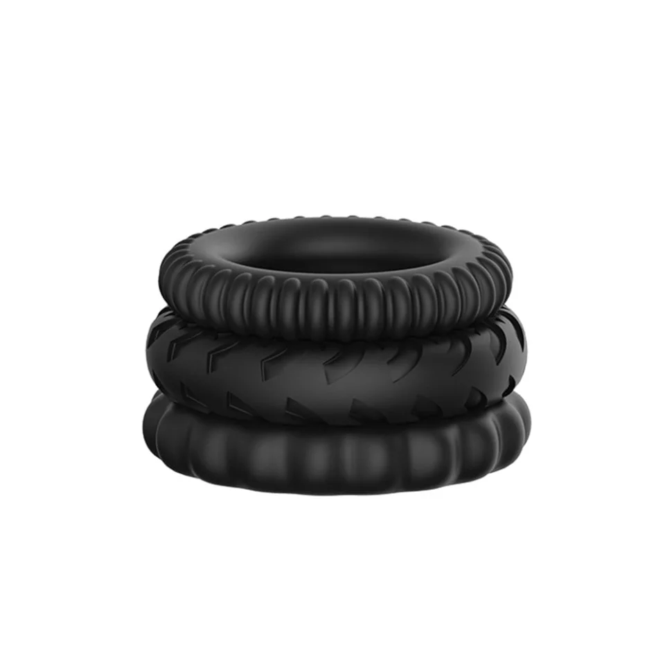 #7769 - Titan 3lü Tırtıklı Penis Halkası
