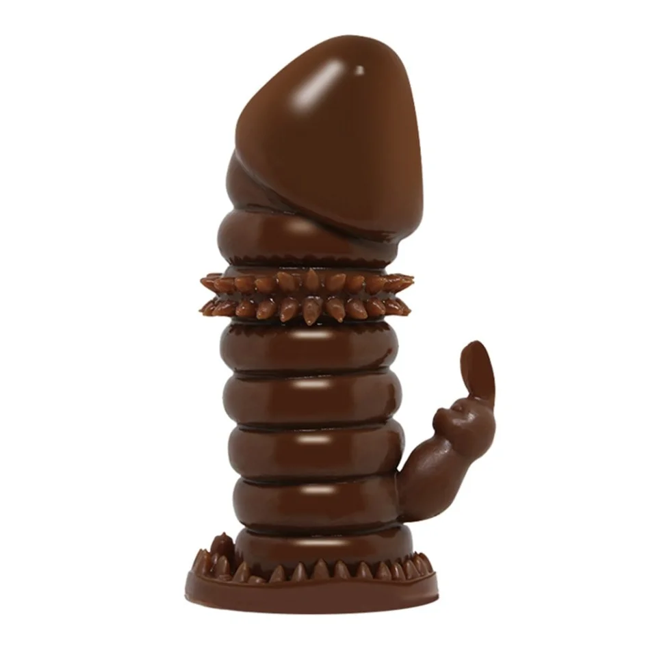 #7795 - Klitoral Uyarıcılı Tırtıklı Boğumlu Penis Kılıfı