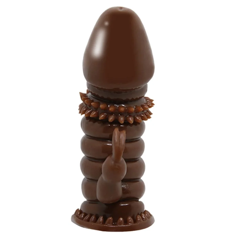#7796 - Klitoral Uyarıcılı Tırtıklı Boğumlu Penis Kılıfı