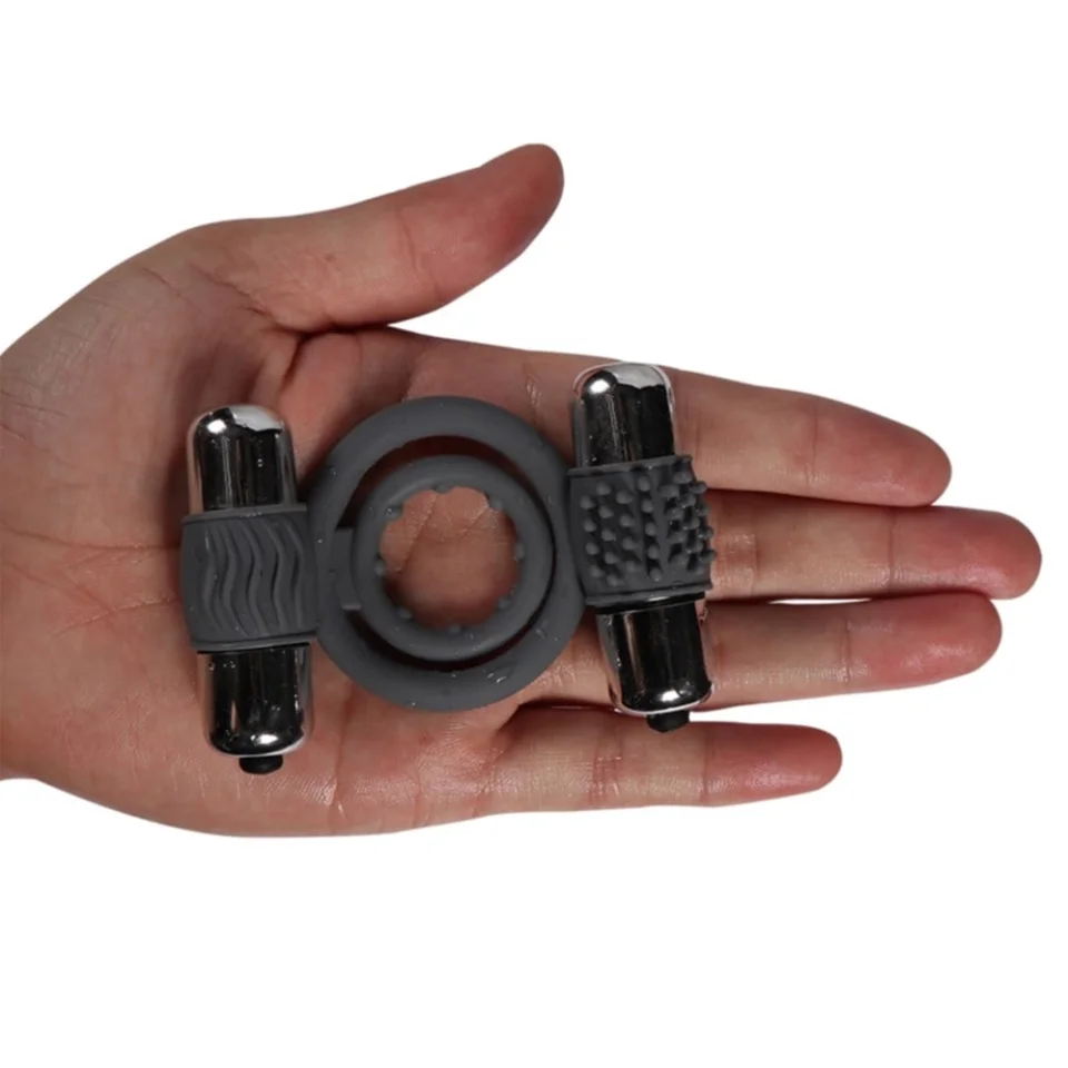 #7825 - Çift Titreşimli Silikon Penis Halkası