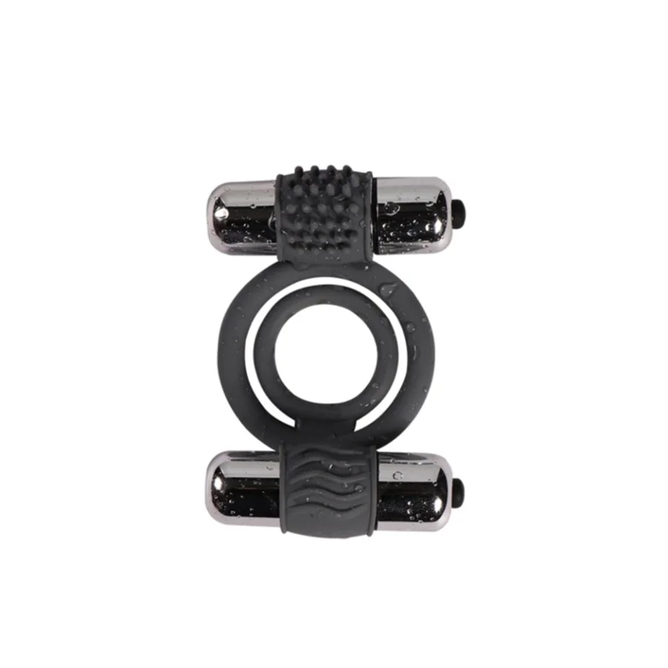 #7830 - Çift Titreşimli Silikon Penis Halkası