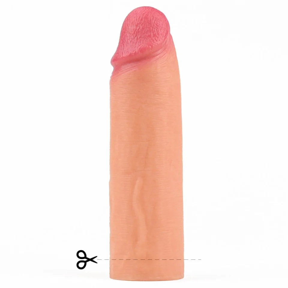 #7838 - Nature Extender 4.5 cm Dolgulu Premium Ten Rengi Silikon Penis Kılıfı