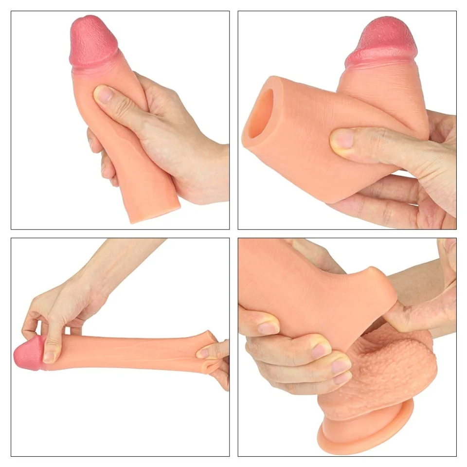 #7839 - Nature Extender 4.5 cm Dolgulu Premium Ten Rengi Silikon Penis Kılıfı