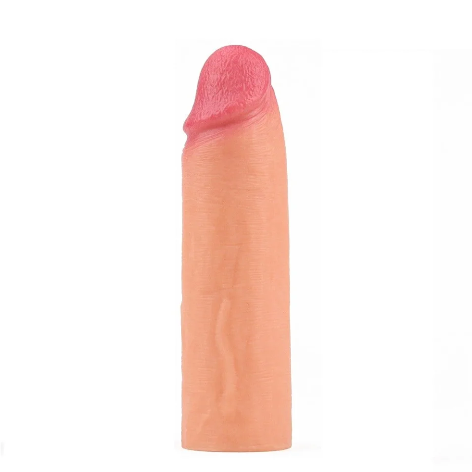 #7837 - Nature Extender 4.5 cm Dolgulu Premium Ten Rengi Silikon Penis Kılıfı