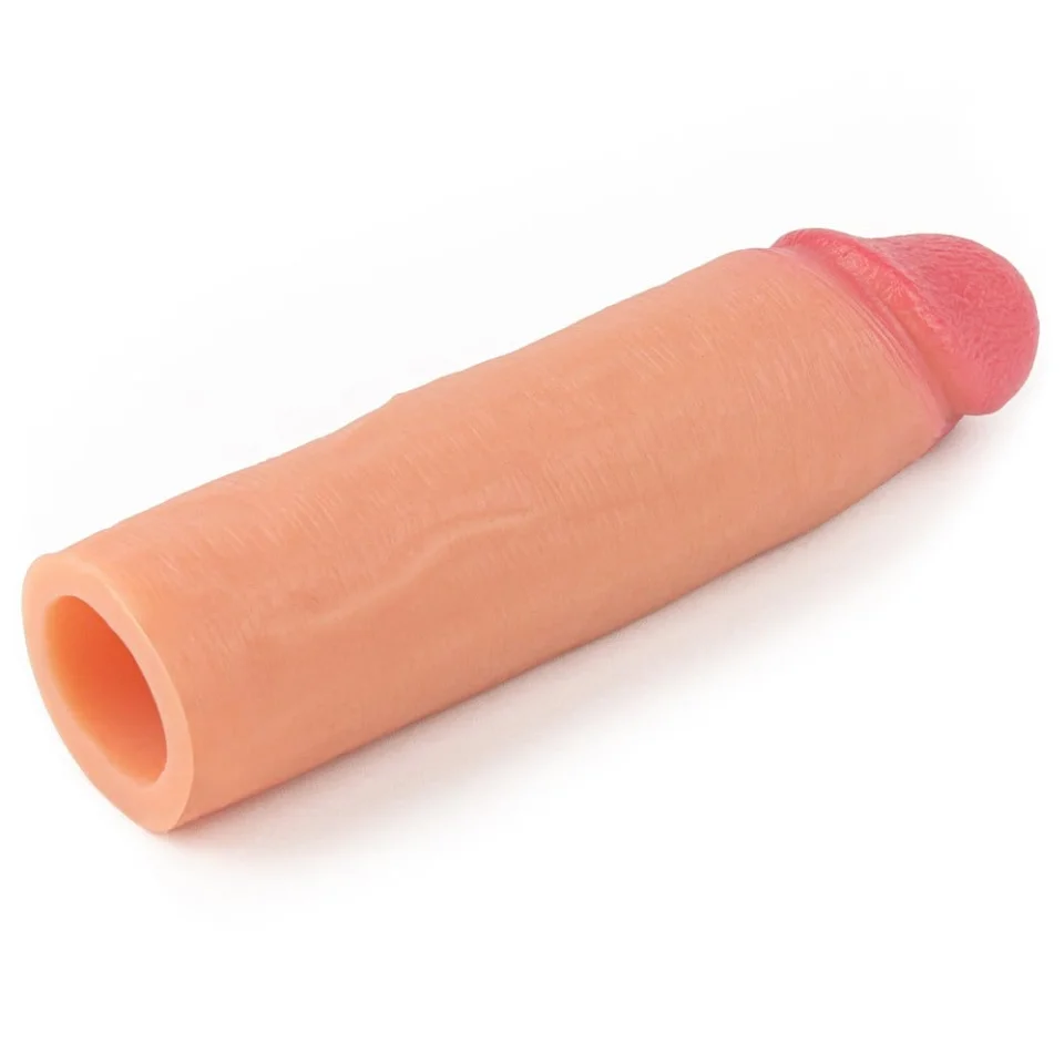 #7841 - Nature Extender 4.5 cm Dolgulu Premium Ten Rengi Silikon Penis Kılıfı
