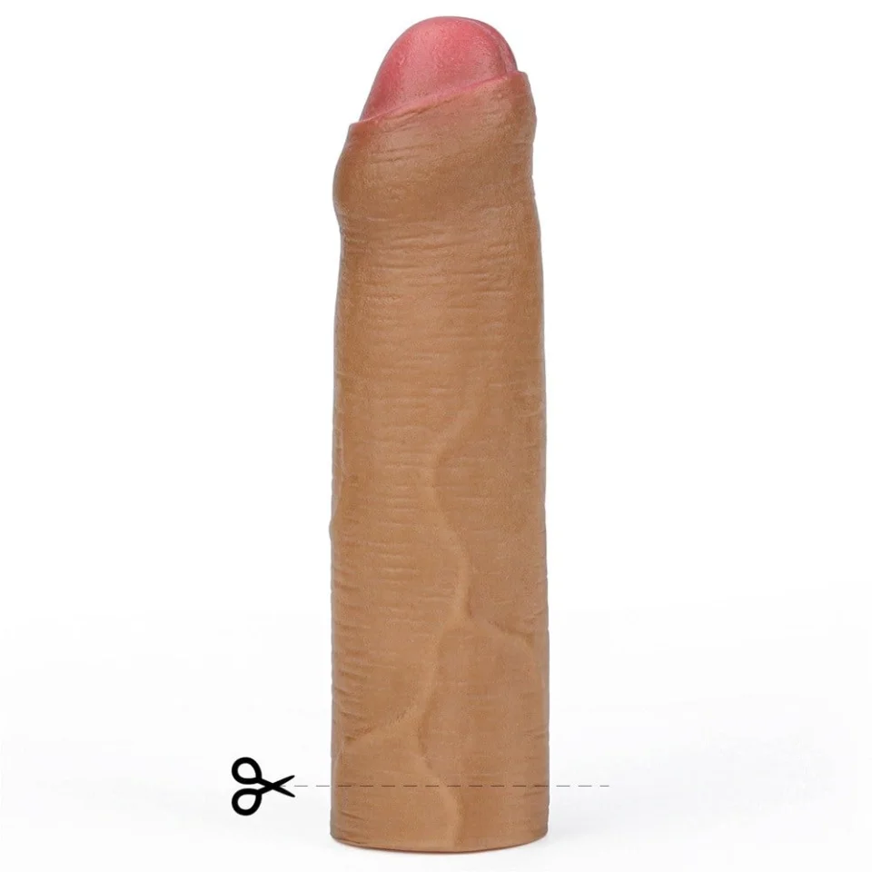 #7848 - Nature Extender 4.5 cm Dolgulu Silikon Sünnetsiz Melez Penis Kılıfı
