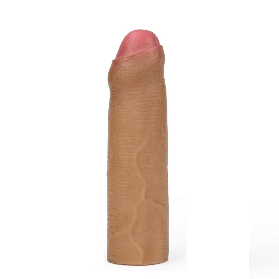 #7850 - Nature Extender 4.5 cm Dolgulu Silikon Sünnetsiz Melez Penis Kılıfı