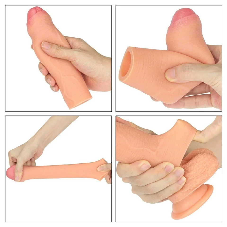 #7853 - Nature Extender 4.5cm Dolgulu Ten Rengi Silikon Sünnetsiz Penis Kılıfı