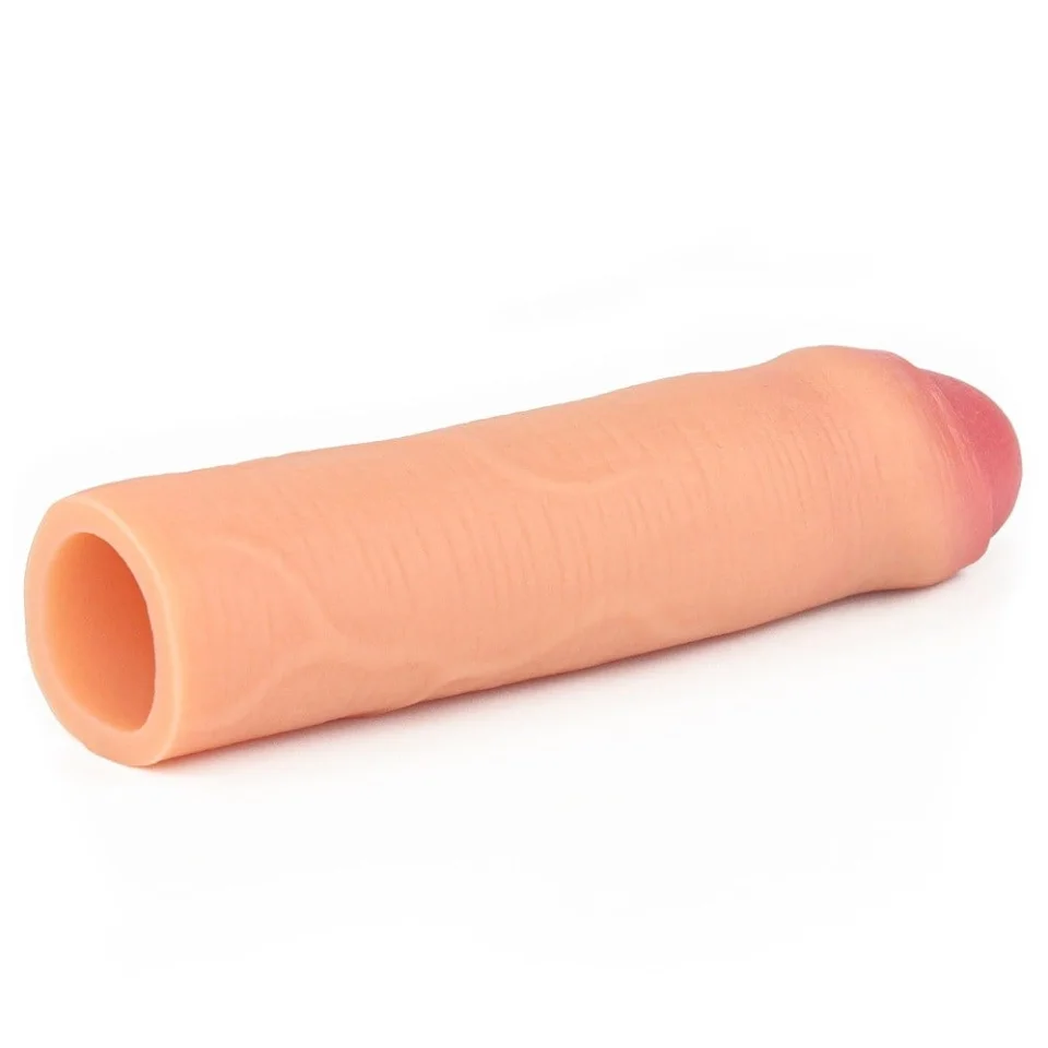 #7855 - Nature Extender 4.5cm Dolgulu Ten Rengi Silikon Sünnetsiz Penis Kılıfı
