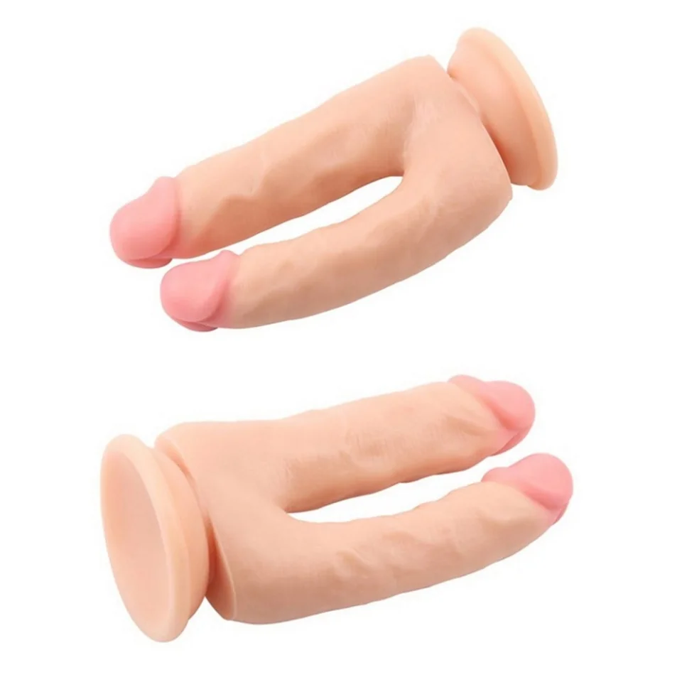 #690 - 18 cm İki Uçlu Vantuzlu Realistik Çatal Dildo