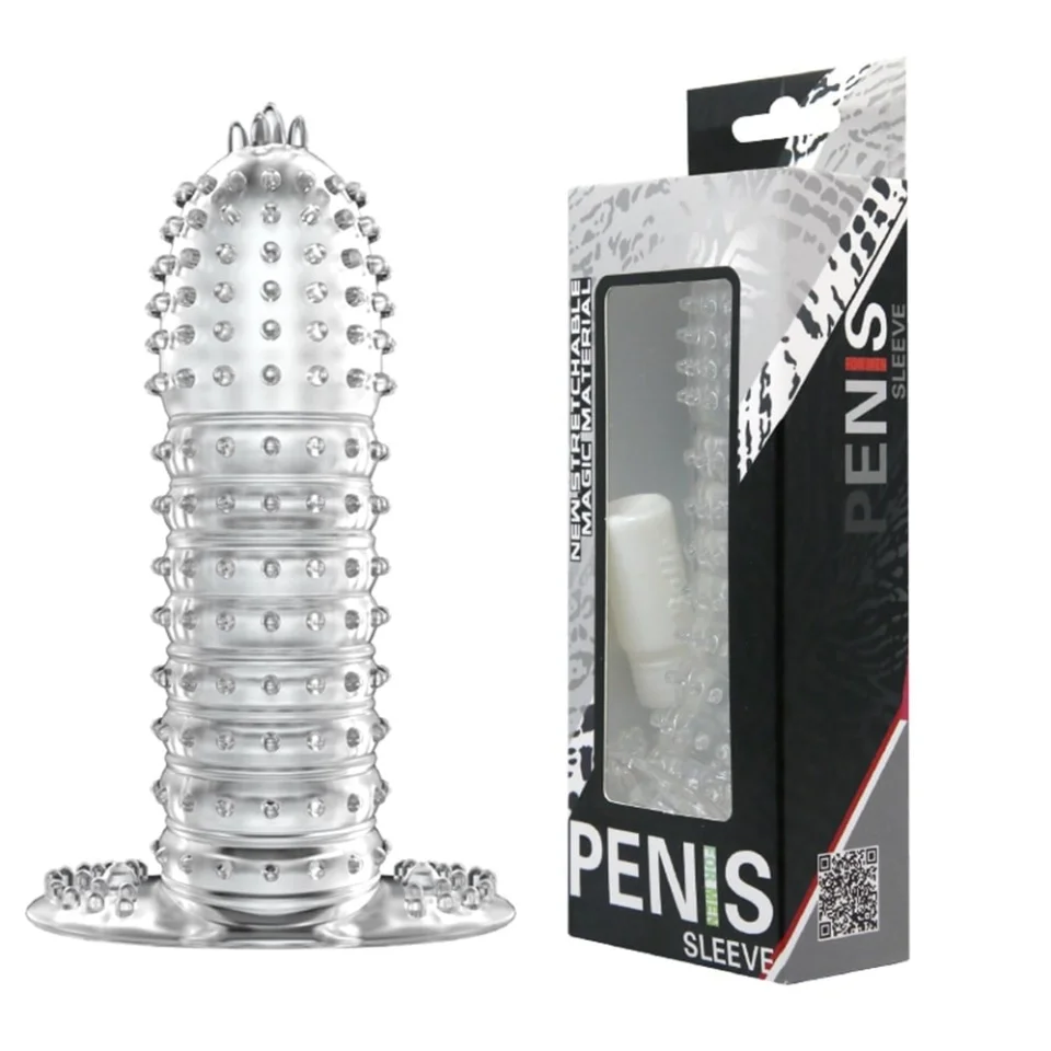 #7929 - 13 cm Kabartmalı Güçlü Uyarıcı Dildo Uzatmalı Penis Kılıfı