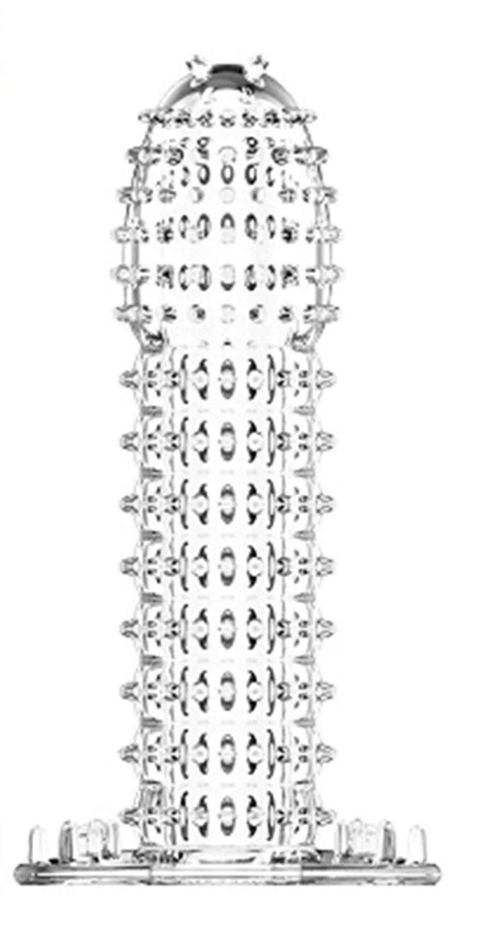 #7933 - 13 cm Kabartmalı Güçlü Uyarıcı Dildo Uzatmalı Penis Kılıfı
