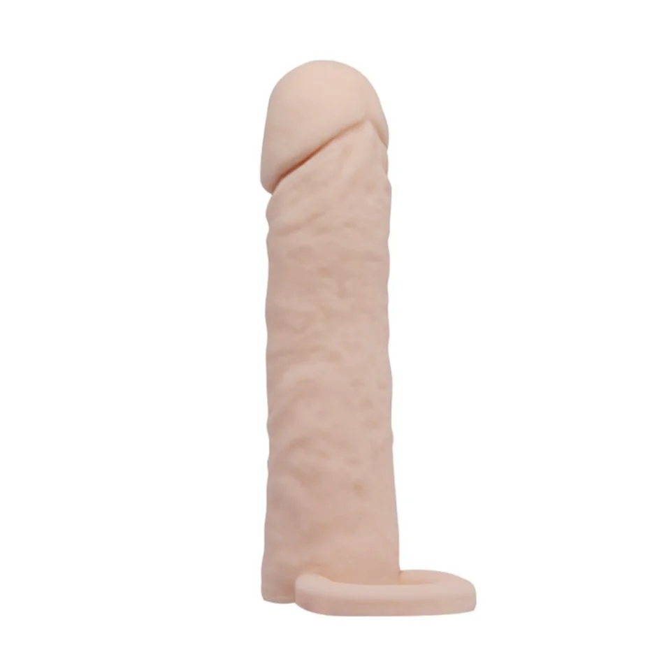 #7957 - 4 cm Dolgulu Realistik Uzatmalı Penis Kılıfı Dildo Ten Rengi Penis