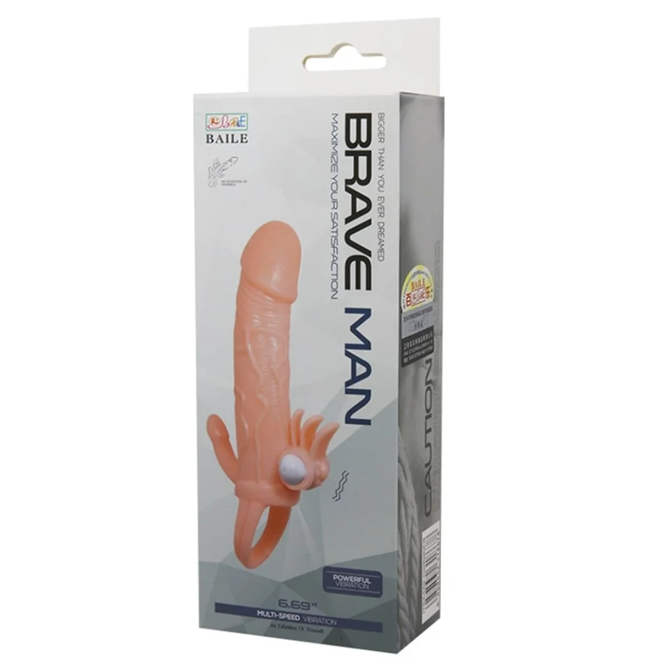 #7994 - Anal Vajinal Klitoral Uyarıcılı Titreşimli Penis Kılıfı