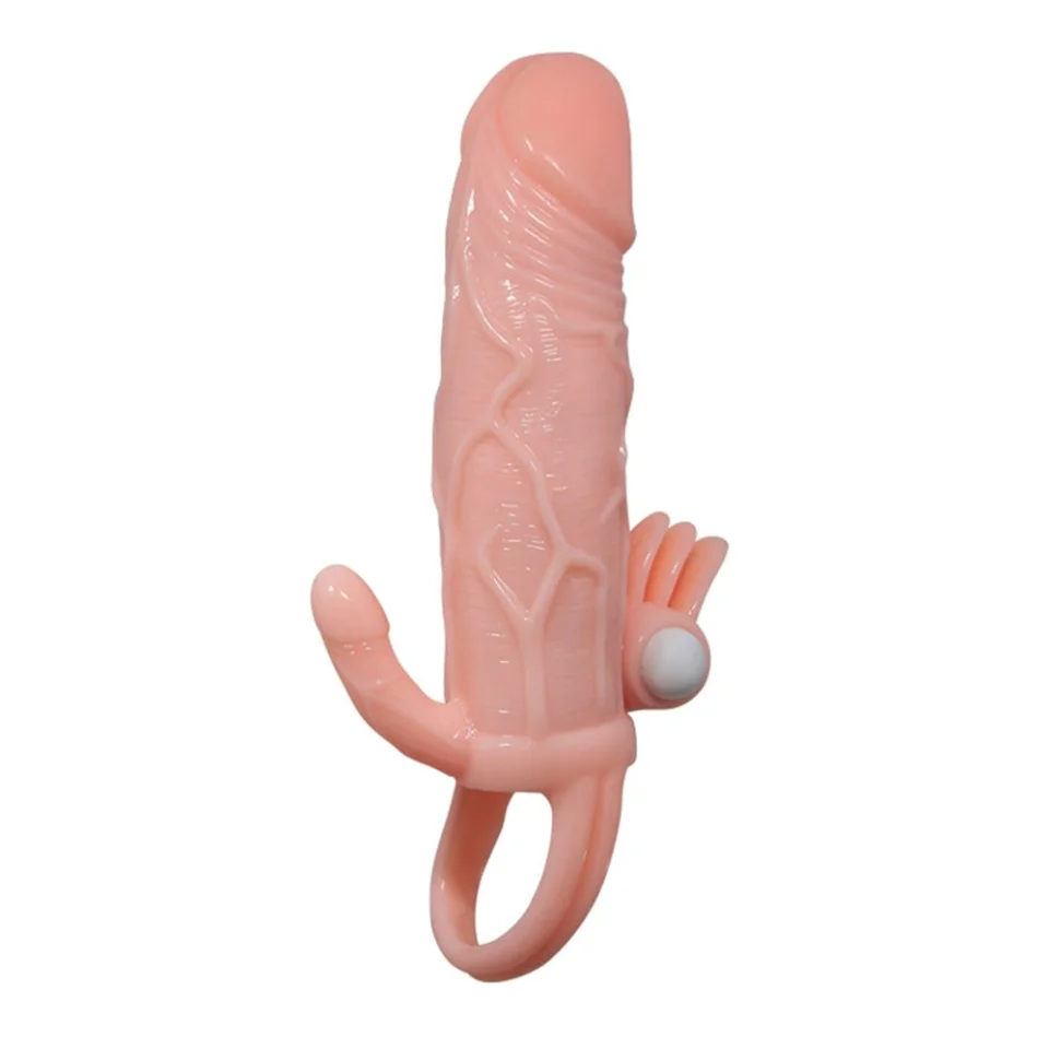 #7997 - Anal Vajinal Klitoral Uyarıcılı Titreşimli Penis Kılıfı
