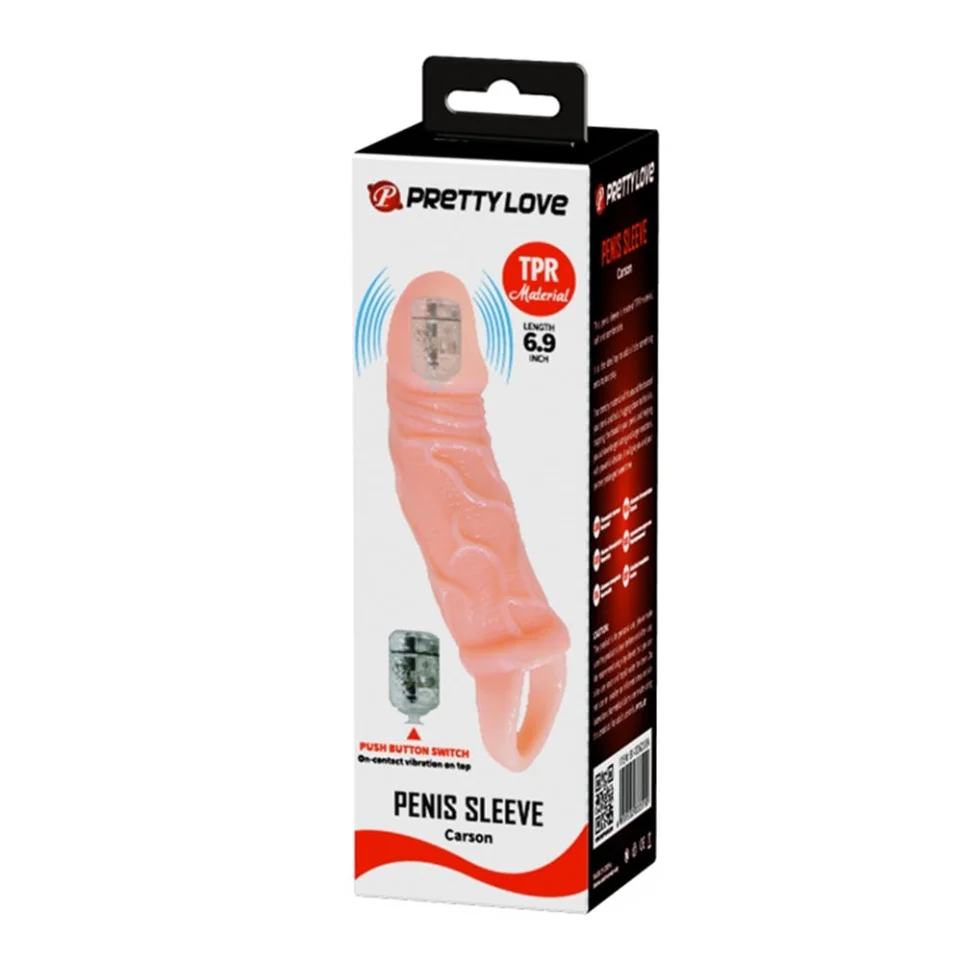 #8003 - 3 cm Dolgu Uzatmalı Titreşimli Penis Kılıfı Prezervatif Vibratör