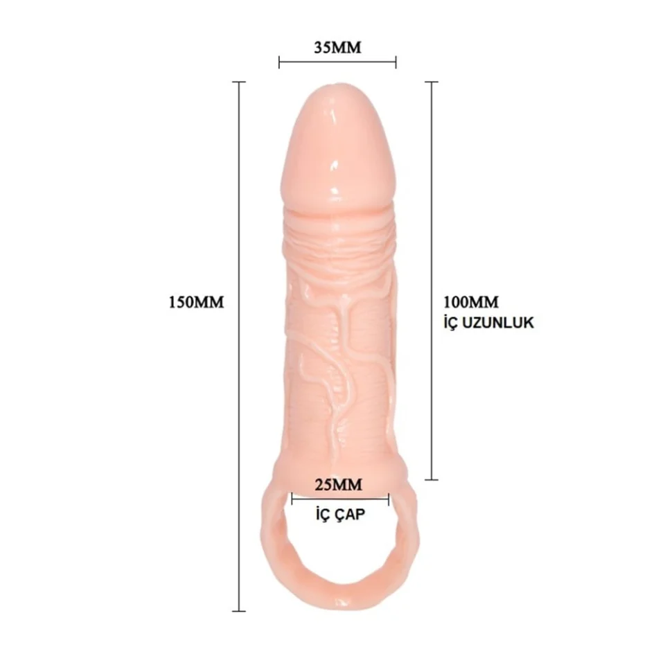 #8014 - 15 cm Yumuşak Silikon Penis Kılıfı
