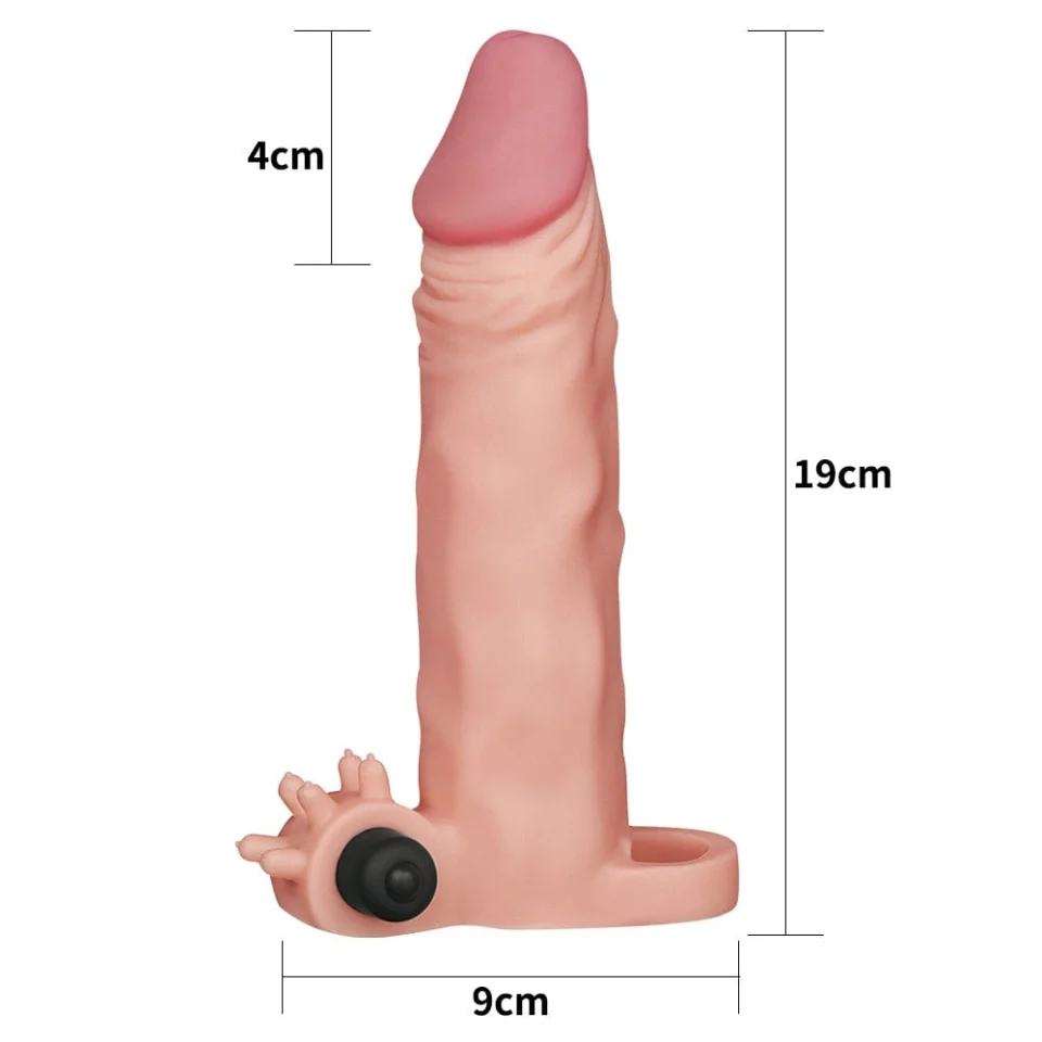 #8059 - 5 cm Uzatmalı Realistik Titreşimli Penis Kılıfı X-TENDER