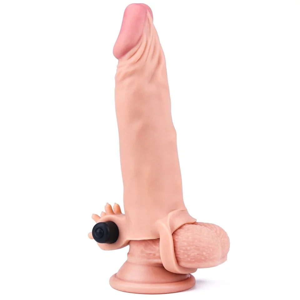 #8058 - 5 cm Uzatmalı Realistik Titreşimli Penis Kılıfı X-TENDER