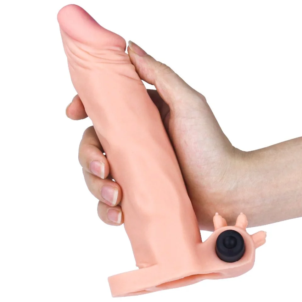 #8061 - 5 cm Uzatmalı Realistik Titreşimli Penis Kılıfı X-TENDER