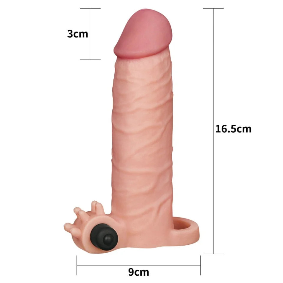 #8072 - 3 cm Uzatmalı Realistik Titreşimli Penis Kılıfı XTender