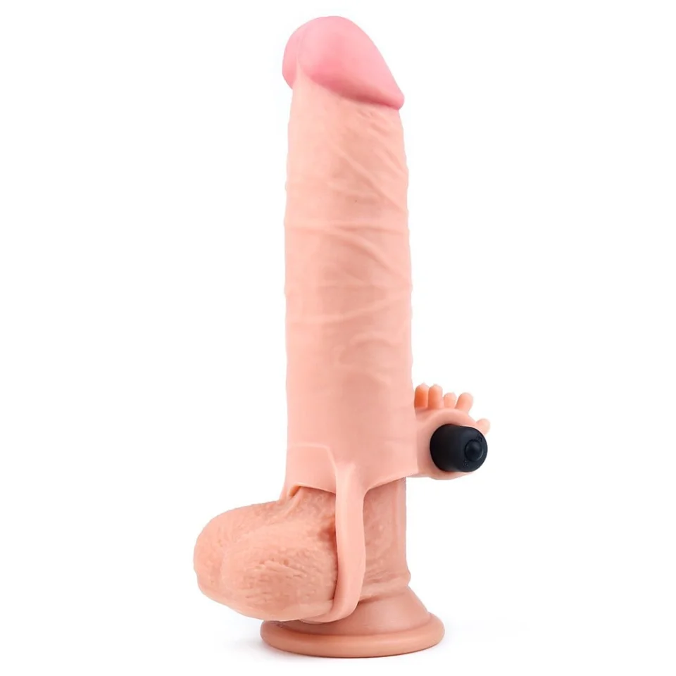#8073 - 3 cm Uzatmalı Realistik Titreşimli Penis Kılıfı XTender
