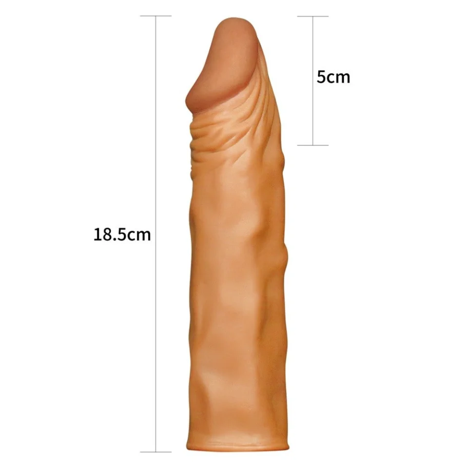 #8081 - Pleasure Extender 5 cm Dolgulu Premium Melez Silikon Penis Kılıfı