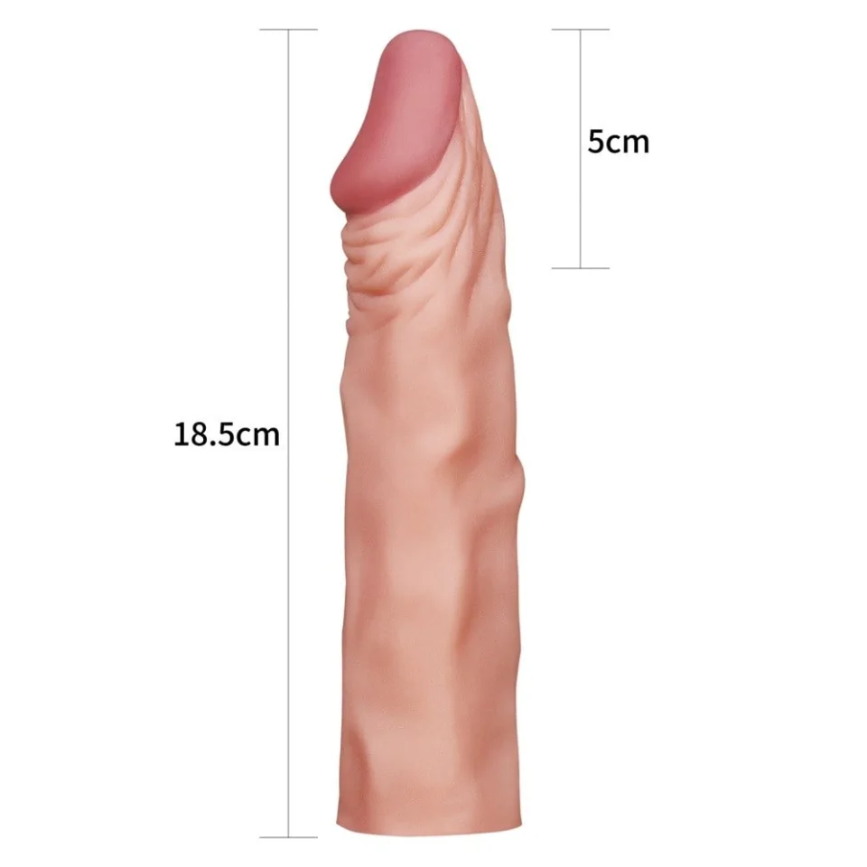 #8088 - Pleasure Extender 5 cm Dolgulu Premium Ten Rengi Silikon Penis Kılıfı