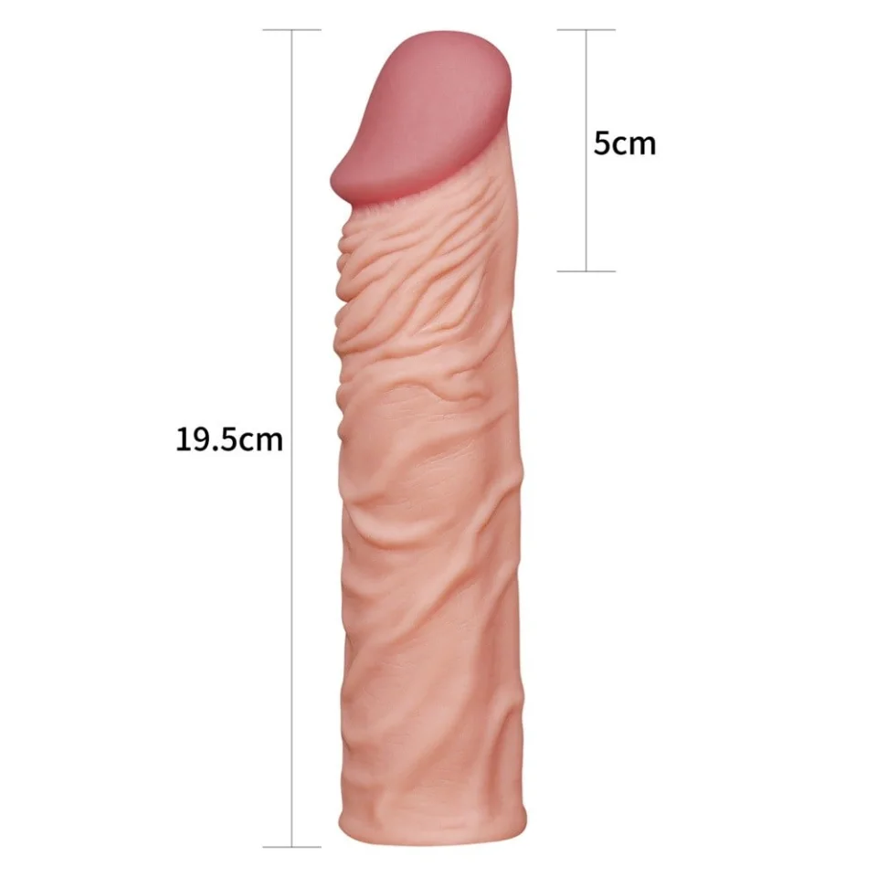 #8096 - Nature Extender 5 cm Dolgulu Premium Ten Rengi Silikon Penis Kılıfı