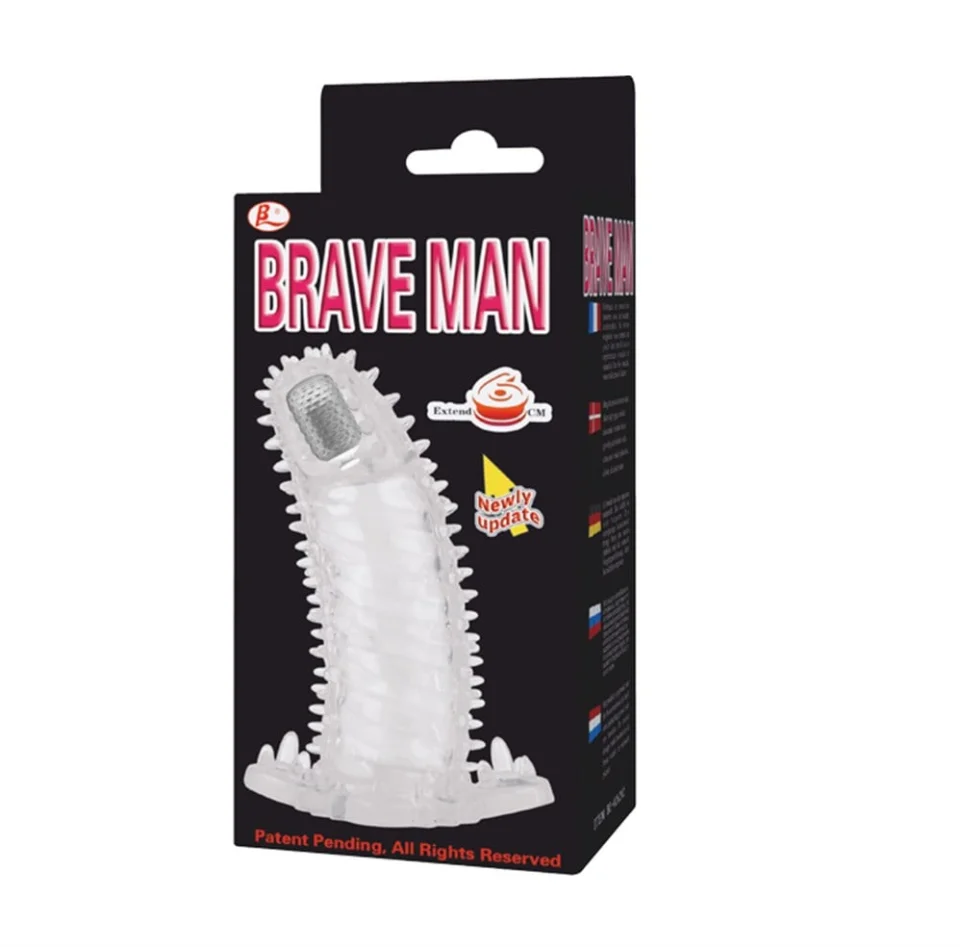 #8098 - 4 cm Uzatmalı Eğik Titreşimli Şeffaf Penis Kılıfı
