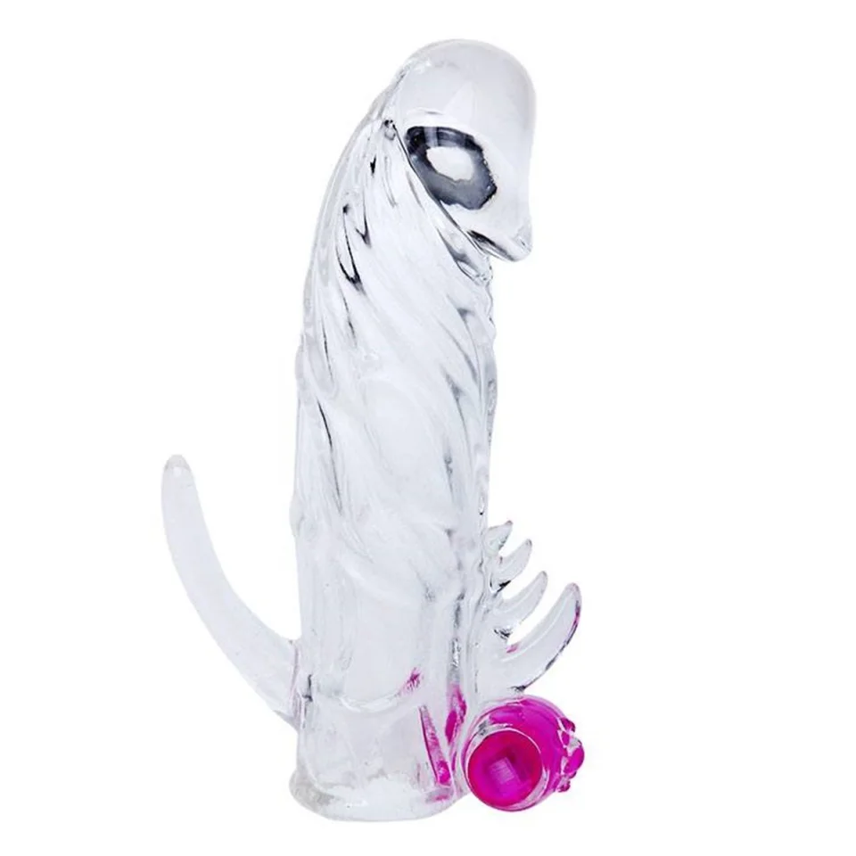#8140 - 13 cm Titreşimli Klitoris Uyarıcılı Penis Kılıfı