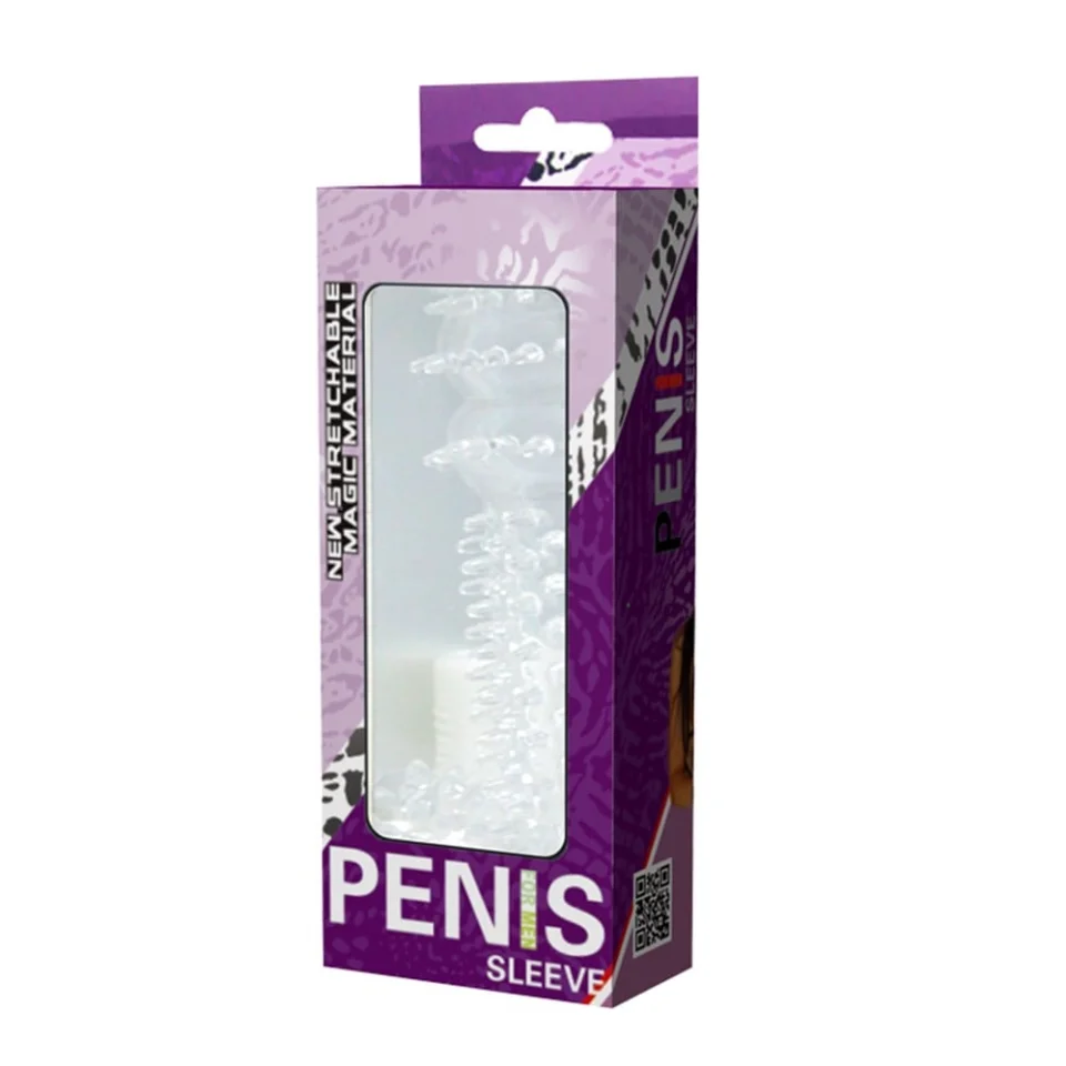 #8148 - 12,8 cm Klitoris Uyarıcılı Tırtıklı Penis Kılıfı