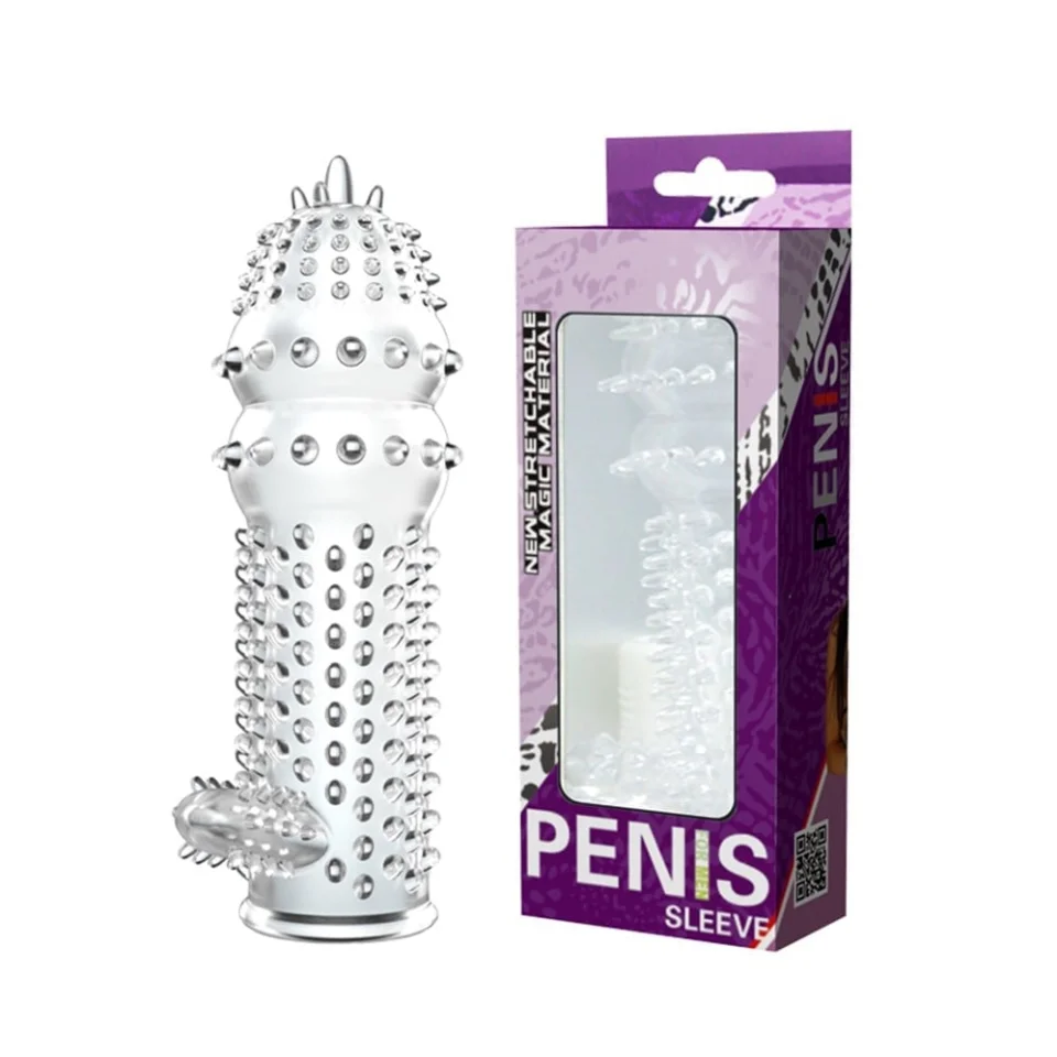#8147 - 12,8 cm Klitoris Uyarıcılı Tırtıklı Penis Kılıfı